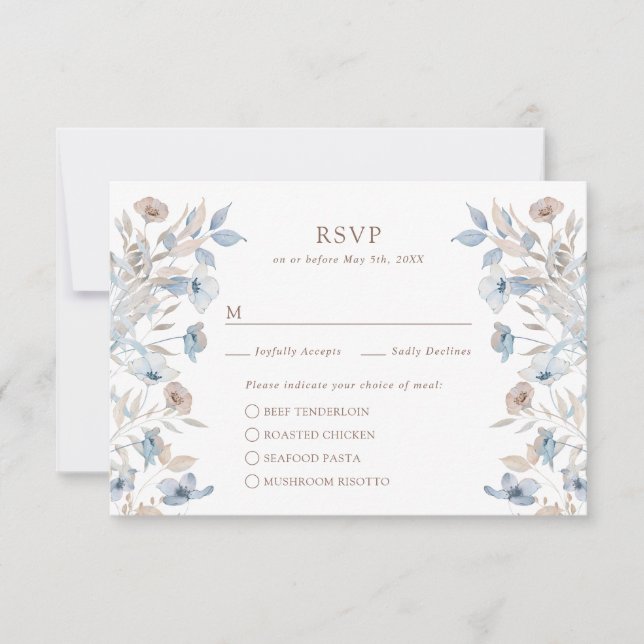Elegant Floral Meals RSVP Card (Front)