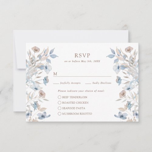 Elegant Floral Meals RSVP Card