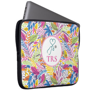 Elegant Floral  Medical Doctor or Nurse Laptop Sleeve