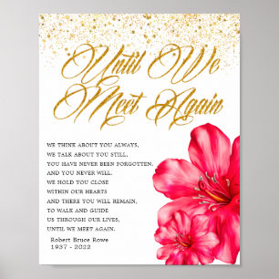 Elegant Floral Memorial Funeral Poem Sign