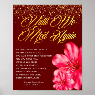 Elegant Floral Memorial Funeral Poem Sign
