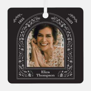 Elegant Floral Memorial Metal Ornament