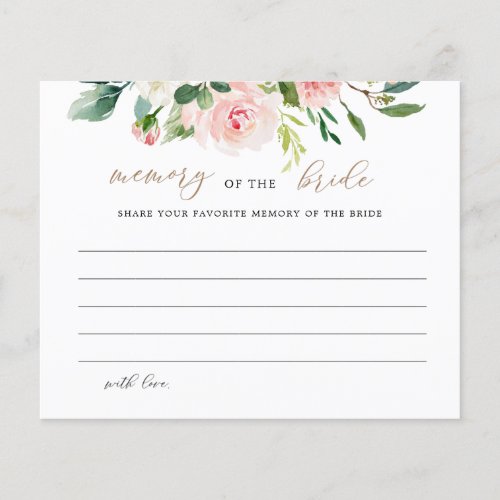 Elegant Floral Memory Of The Bride Cards