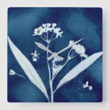 Elegant Floral Milkweed Cyanotype