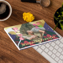 Elegant Floral Minimalist Custom Photo Wedding