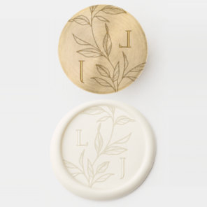 Elegant Floral Minimalist Wedding Initials  Wax Seal Stamp