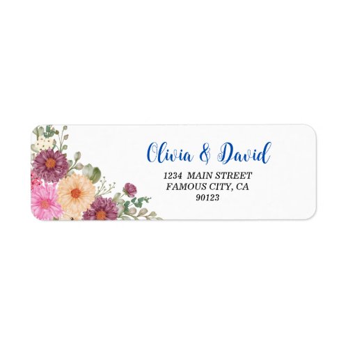 Elegant Floral Modern Address Label