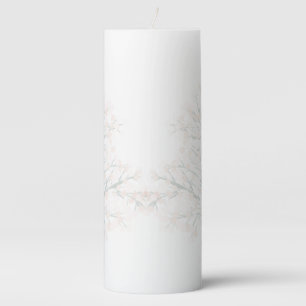 Elegant Floral Modern Wedding Pillar Candle