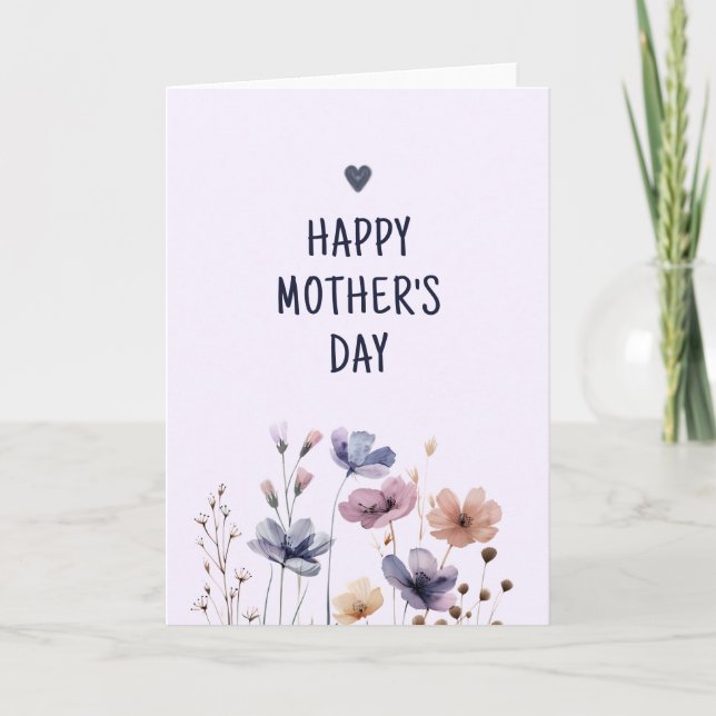 Elegant floral Mom Happy Mothers Day Card (Front)