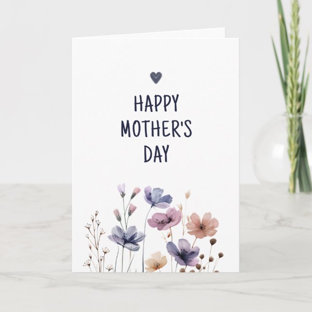 Elegant floral Mom Happy Mothers Day Card (Front)