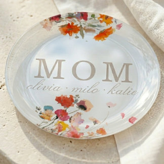 Elegant Floral Mom Keepsake Trinket Tray