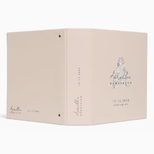 Elegant Floral Monogram A Peach Photo Album 3 Ring Binder