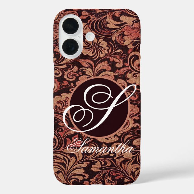 Elegant Floral Monogram Case-Mate iPhone Case (Back)