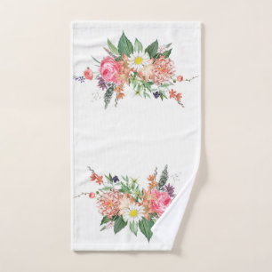 Elegant Floral Monogram Chic colorful  Bath Towel Set