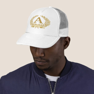 Elegant Floral Monogram – Custom Initial & Name Trucker Hat