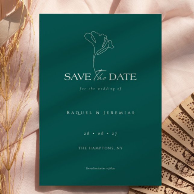 Elegant Floral Monogram Emerald Wedding  Save The Date (Creator Uploaded)