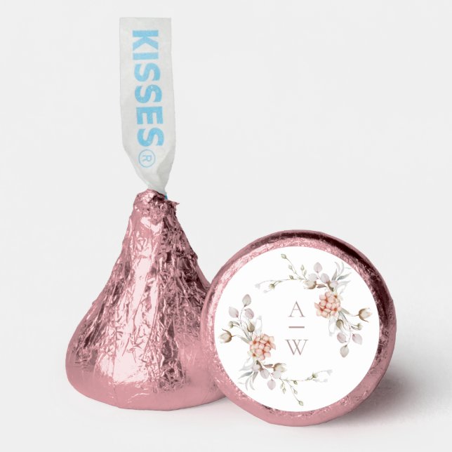 Elegant Floral Monogram Hershey®'s Kisses® (Front)