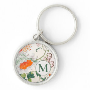 Elegant Floral Monogram Keychain
