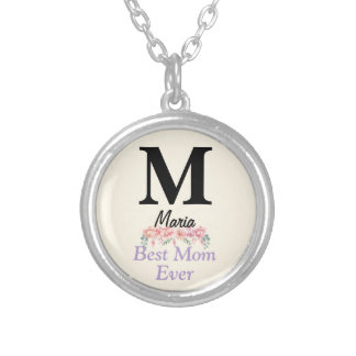 Elegant Floral Monogram Necklace – Personalized Mo
