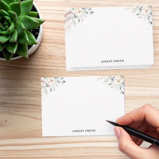 Elegant Floral Monogram Note Card (Creator Uploaded)