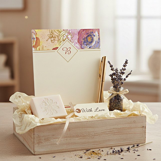 Elegant floral monogram notepad (Creator Uploaded)