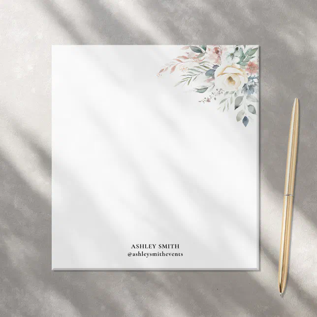 Elegant Floral Monogram Notepad | Zazzle