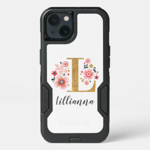 Elegant Floral Monogram iPhone 13 Case