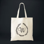 Elegant Floral Monogram Tote<br><div class="desc">Elegant monogram design that be customized with your initial. Check the Spotted Olive store for more great personalized gifts!</div>