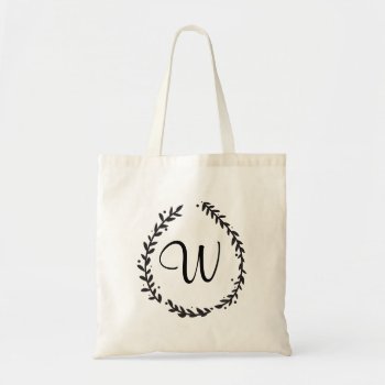 Elegant Floral Monogram Tote by thespottedowl at Zazzle