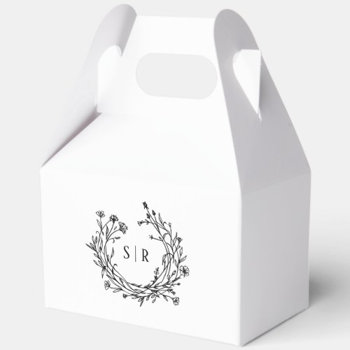 Elegant Floral Monogram Wedding Guest Favor Boxes