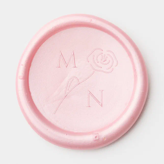 Elegant Floral Monogram Wedding Wax Seal Sticker | Zazzle