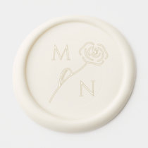 Elegant Floral Monogram Wedding Wax Seal Sticker