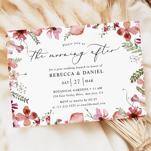 Elegant Floral Morning After Wedding Brunch  Invitation (Creator Uploaded)