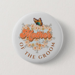 Elegant Floral Mother of the Bride Bridal Shower Button