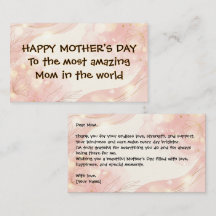 Elegant Floral Mother’s Day Card for Mom Soft Pink