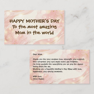 Elegant Floral Mother’s Day Card for Mom Soft Pink