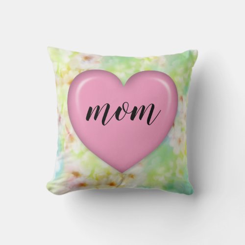 Elegant Floral Mothers Day Pillow