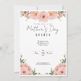 Elegant Floral Mother's Day Brunch Invitation