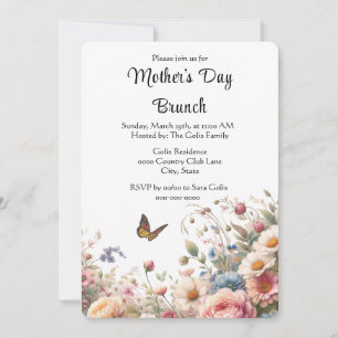 Elegant Floral Mother's Day Brunch Invitation