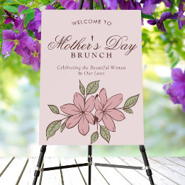 Elegant Floral Mother's Day Brunch Welcome Sign