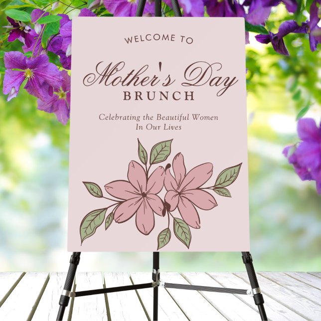 Elegant Floral Mother's Day Brunch Welcome Sign (Creator Uploaded)