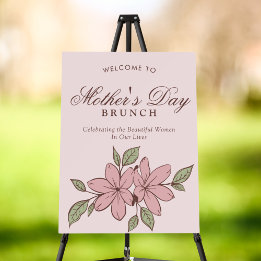 Elegant Floral Mother's Day Brunch Welcome Sign