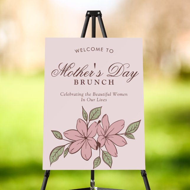 Elegant Floral Mother's Day Brunch Welcome Sign (Creator Uploaded)