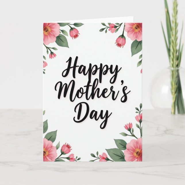 Elegant Floral Mothers Day Card (Front)