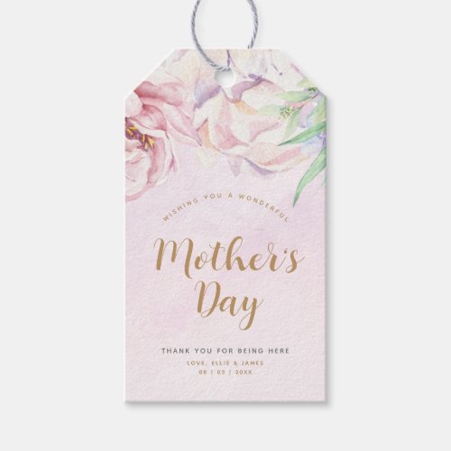 Elegant Floral Mothers Day Gift Tags