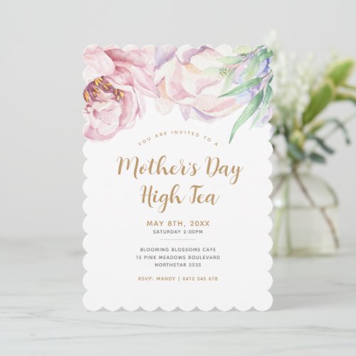 Elegant Floral Mothers Day Invitation 