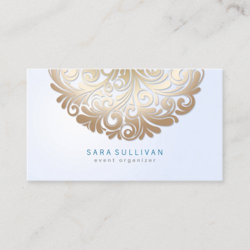 Elegant Floral Motif Event Planner Business Card