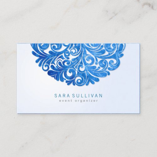 Elegant Floral Motif Event Planner Business Card