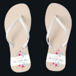 Elegant Floral Mr & Mrs Wedding | Flip Flops<br><div class="desc">For further customization, please click the "Customize" button and use our design tool to modify this template. If the options are available, you may change text and image by simply clicking on "Edit/Remove Text or Image Here" and add your own. If you wish to have this design added to a...</div>