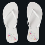 Elegant Floral Mr & Mrs Wedding | Flip Flops<br><div class="desc">For further customization, please click the "Customize" button and use our design tool to modify this template. If the options are available, you may change text and image by simply clicking on "Edit/Remove Text or Image Here" and add your own. If you wish to have this design added to a...</div>